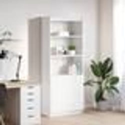 vidaXL Buffet haut blanc 70x35x180 cm bois dingénierie armoire armoire latérale armoire de rangement haute armoire de 3328471