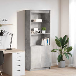 Buffet Haut Gris Béton 70x35x180 Cm Bois D'Ingénierie - Vidaxl
