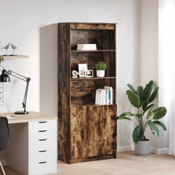 Buffet Haut Chêne Fumé 70x35x180 Cm Bois D'Ingénierie Vidaxl