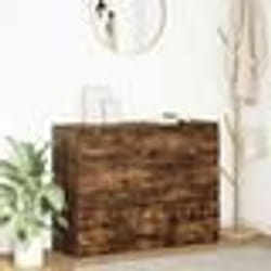 vidaXL Buffet chêne fumé 100x35x76 cm bois dingénierie armoire de rangement meuble dentrée meuble dappoint meuble de 3328502