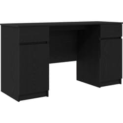 Bureau Noir Chêne 140x49x76 cm Bois d'ingénierie Vidaxl