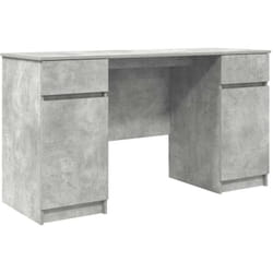 Vidaxl - Bureau avec porte Gris béton 140 x 49 x 76 cm Bois d'ingénierie