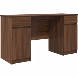 Ce bureau d'étude moderne en chêne brun est parfait pour ceux qui veulent un espace de travail pratique et stylé. Son joli fi ...