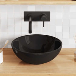Vidaxl - Lavabo noir brillant Ø28x10 cm céramique