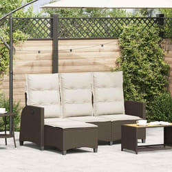 Vidaxl - Canapé de jardin inclinable coussins forme l marron polyrotin