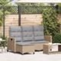 vidaXL Canapé de jardin inclinable coussins forme de L beige polyrotin