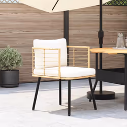 VidaXL 4108260 chaise d'extérieur Terrace Siège rembourré Acier galvanisé, Polyuréthane, Acier Crème, Blanc