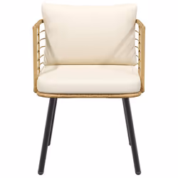 VidaXL 4108260 chaise d'extérieur Terrace Siège rembourré Acier galvanisé, Polyuréthane, Acier Crème, Blanc - Vue supplémentaire 4