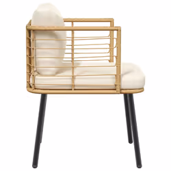 VidaXL 4108260 chaise d'extérieur Terrace Siège rembourré Acier galvanisé, Polyuréthane, Acier Crème, Blanc - Vue supplémentaire 5