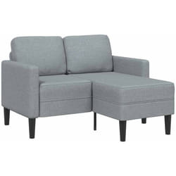 Vidaxl - Canapé 2 places avec méridienne en l gris clair 125 cm tissu