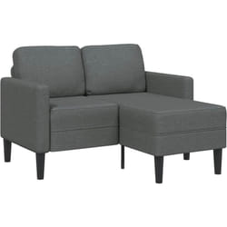 Vidaxl - Canapé 2 places avec méridienne en l gris foncé 125 cm tissu