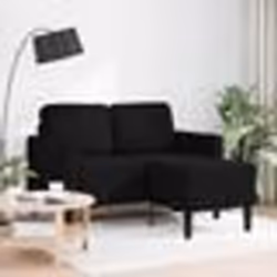 vidaXL Canapé 2 places avec méridienne en L noir 125 cm tissu canapé 2 places de chambre causeuse canapé deux places 4107063