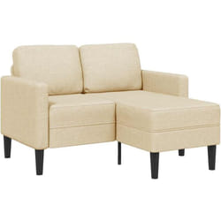 Vidaxl - Canapé 2 places avec méridienne en l crème 125 cm tissu