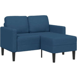 Vidaxl - Canapé 2 places avec méridienne en l bleu 125 cm tissu