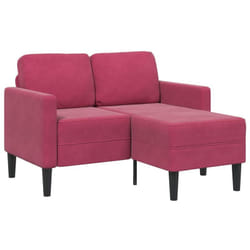 Vidaxl - Canapé 2 Places Avec Méridienne En L Rouge Bordeaux 125 Cm