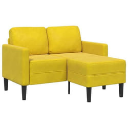 vidaXL Canapé 2 places avec méridienne en L jaune 125 cm velours canapé 2 places de chambre causeuse canapé deux places 4107074