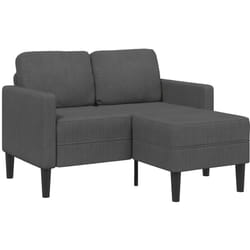 Canapé 2 places avec méridienne en l gris foncé 125 cm lin Vidaxl