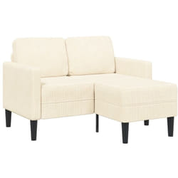 Vidaxl - Canapé 2 places avec méridienne en l crème 125 cm lin