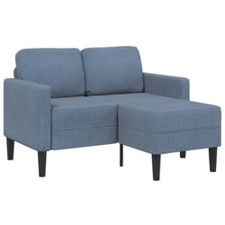 Vidaxl - Canapé 2 places avec méridienne en l bleu 125 cm Lin