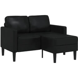 Vidaxl - Canapé 2 places avec méridienne en l noir 125 cm similicuir
