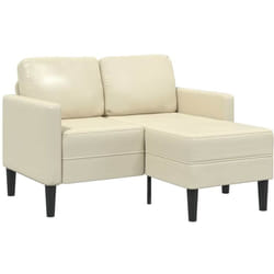 Vidaxl - Canapé 2 places avec méridienne en l crème 125 cm similicuir
