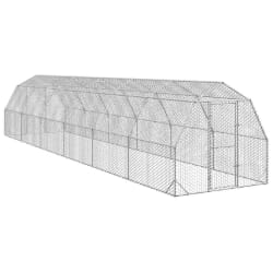 Poulailler en acier galvanisé 2,5x12x2,25 m