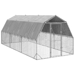 Poulailler avec toit en acier galvanisé 2,5x6x2,25 m