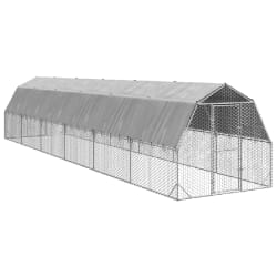 Poulailler avec toit en acier galvanisé 2,5x12x2,25 m