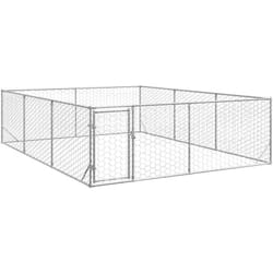 vidaXL Chenil d'extérieur pour chiens porte 3x4x1 m acier galvanisé