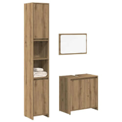 vidaXL Ensemble Meubles Salle De Bain 3 pcs Bois Ingénierie