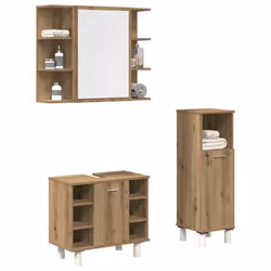 vidaXL Ensemble de meubles salle de bain 3 pcs bois dingénierie armoire de salle de bain placard de salle de bain meuble