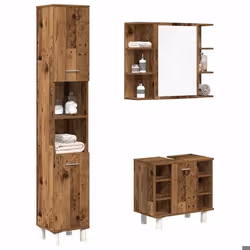 vidaXL Ensemble de meubles salle de bain 3 pcs bois dingénierie armoire de salle de bain placard de salle de bain meuble