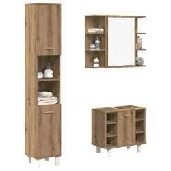 VidaXL Ensemble Salle de Bain 3 Pièces Bois Ingénierie