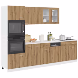 Cet ensemble de meubles de cuisine de 7 pièces, au design élégant, optimise votre espace de cuisine et offre un espace de ran ...