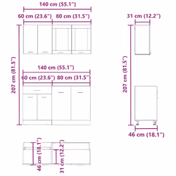 VidaXL 3328574 Armoire de rangement de salle à manger et de cuisine - Vue supplémentaire 7