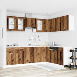 Vidaxl Ensemble De 11 Meubles De Cuisine "lyon" En Bois D'Ingénierie Vieilli