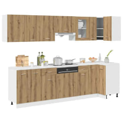 vidaXL Ensemble d'armoires cuisine 11 pièces - Chêne artisanal