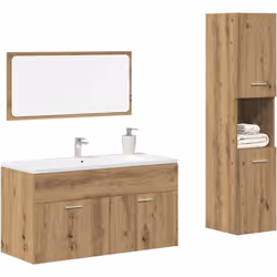 Cet ensemble de meubles de salle de bain pratique est un excellent supplément à votre salle de bain, ce qui lui donne une app ...