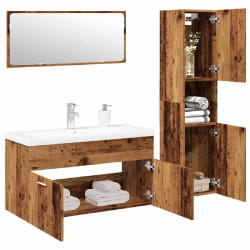 vidaXL Ensemble salle de bain 4 pcs bois d'ingénierie