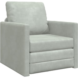 Vidaxl - Sofa de sol Convertible en Velours 74x77x81 cm Gris clair