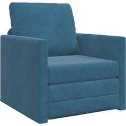 Canapé Lit 2-en-1 Bleu 74x77x81 cm Velours vidaXL