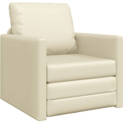 Vidaxl - Fauteuil-lit au sol 2-en-1 crème 74x77x81 cm en simili cuir
