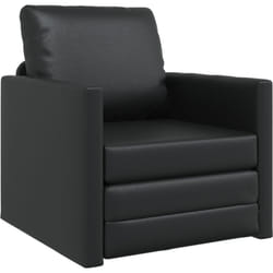 Vidaxl - Fauteuil-lit au sol 2-en-1 Noir 74x77x81 cm Simili cuir