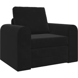 Vidaxl - Canapé Lit au Sol 2-en-1 Noir 98x71x83 cm Velours