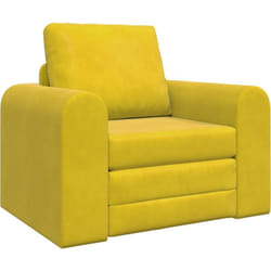Vidaxl - Sofa-lit au sol 2-en-1 jaune 98x71x83 cm en velours