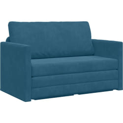 Vidaxl - Canapé Lit au Sol 2-en-1 Bleu 124x204x61 cm en Velours