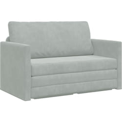 Vidaxl - Canapé Lit de Sol 2-en-1 Gris Clair 124x204x61 cm Velours