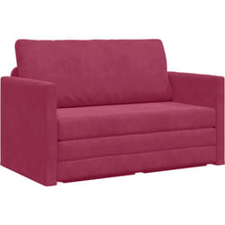Vidaxl - Canapé Lit au Sol 2-en-1 Rouge Vin 124x204x61 cm Velours
