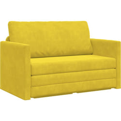 Vidaxl - Canapé de sol 2-en-1 Jaune 124x204x61 cm Velours