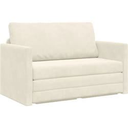 Vidaxl - Canapé-lit au sol 2-en-1 Crème 124x204x61 cm Velours